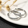 304 Stainless Steel Micro Pave Clear Cubic Zirconia Huggie Hoop Earrings EJEW-C096-01H-P01-4