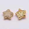 Brass Micro Pave Grade AAA Cubic Zirconia Beads ZIRC-G093-40G-NR-1