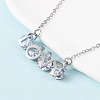 304 Stainless Steel Cubic Zirconia Pendant Necklaces & Stud Earrings for Women SJEW-B022-01P-2