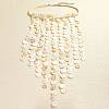 Woven Natural Shell Disc Tassel Bib Necklaces for Women WG912B9-01-3