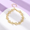 Brass Micro Pave Clear Cubic Zirconia Link Bracelets for Women BJEW-D342-04G-2