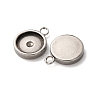 201 Stainless Steel Pendant Cabochon Settings STAS-D379-04C-P-2
