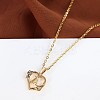 Brass Rose Flower Heart with Letter Pendant Cable Chain Necklaces FS-WG42461-01-2
