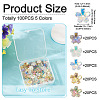 100Pcs 5 Colors Transparent Electroplate Glass Bead Caps EGLA-TA0013-10-4