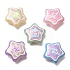 Transparent Printed Acrylic European Beads OACR-P033-05-1