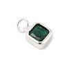 925 Sterling Silver Pave Cubic Zirconia Square Charms with Jump Rings and 925 Stamp STER-D288-05S-01-2