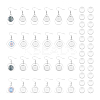 DIY Blank Dome 201 Stainless Steel Dangle Earrings Making Kit STAS-UN0057-23-1