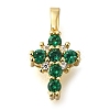 Brass Pave Clear Cubic Zirconia Pendants KK-M101-01G-05-1