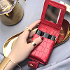 Crocodile Pattern PU Leather Mini Lipstick Makeup Pouch with Mirror AJEW-WH0314-228B-6