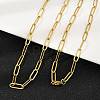304 Stainless Steel Paperclip Chain Necklaces NJEW-H072-01G-2