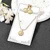 Octagon with Women 304 Stainless Steel Necklaces & Hoop Earring Set for Women SJEW-C007-09G-1