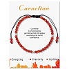 Natural Carnelian Braided Bead Bracelets PW-WG425AA-04-1