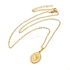Oval with Sun 304 Stainless Steel Pendant Necklaces for Women LS-NJEW-U009-01G-2