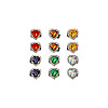 12Pcs 6 Colors Heart Acrylic with Plastic Ornament Accessories DIY-FG0006-56-7