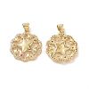 Brass Cubic Zirconia Pendants KK-G453-15G-1
