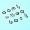 12Pcs 6 Styles Tibetan Style Alloy Pave Imitation Turquoise Pendants FIND-FS0002-81-9