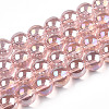 Electroplate Transparent Glass Beads Strands GLAA-T032-T10mm-AB10-1