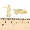 Brass Micro Pave Clear Cubic Zirconia Stud Earring Findings LS-KK-Z106-02G-07-3