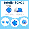 30Pcs UV Plating Acrylic Bead Caps PACR-TA0001-17F-4