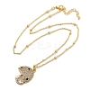 Brass Micro Pave Cubic Zirconia Pendant Necklaces LS-NJEW-Q041-04G-2