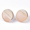Transparent Resin & Wood Stud Earrings EJEW-N017-003A-D06-2