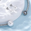 Round Plastic Imitation Pearl Stud Earrings & Cubic Zirconia and Rhinestone Cuff Choker Necklaces Sets SJEW-U003-03P-3