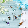 12Pcs Natural Gemstone Keychain KEYC-FH00022-5