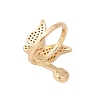 Butterfly Brass Micro Pave Cubic Zirconia Cuff Ring Setting KK-A244-01H-G-3