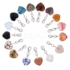 Heart Natural/Synthetic Gemstone Pendant Decorations HJEW-PH0001-02P-1