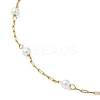 Round  ABS Imitation Pearl Beaded Link Bracelets for Women BJEW-JB11836-3