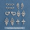 24Pcs 6 Style 201 Stainless Steel Links Connectors STAS-FH0001-49-3
