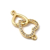 Brass Micro Pave Clear Cubic Zirconia Double Heart Connector Charms KK-I360-013G-02-2