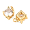 Brass with Cubic Zirconia Charms KK-F927-15G-2