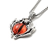 Alloy Bat with Plastic Dragon Eye Pendant Necklace LS-NJEW-B084-02B-1