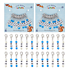 Acrylic & Glass Beaded Word RS/WS Pendant Locking Stitch Markers HJEW-PH01861-1
