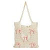 Polyester Bowknot Knitted Shoulder Bags for Women AJEW-WH20816-075A-1