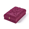 Rose Flower Pattern Velvet Jewelry Set Boxes VBOX-O003-02-2
