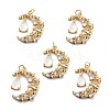 Brass Micro Pave Cubic Zirconia Pendants ZIRC-H122-04G-02-2