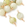 Natural New Jade Round Links Connector Charms KK-Z152-04G-02-1