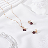 Alloy Pave Cubic Zirconia Pendant Necklace & Stud Earring Sets SJEW-LP0001-54-3