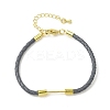 3MM Braided Round Imitation Leather Cord Bracelet Making MAK-S075-01G-2