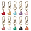 Alloy Enamel Heart Pendant Decorations HJEW-JM02519-2