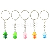 10Pcs 5 Colors Resin Tortoise Pendant Keychain KEYC-FS00018-1