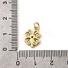 Brass Micro Pave Clear Cubic Zirconia Clover Charms KK-I360-043G-3