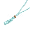 Braided Waxed Cord Empty Macrame Pouch Slider Necklace Making FIND-C061-01A-1