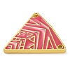 Rack Plating Brass Enamel Triangle Connector Charms KK-G515-09G-3