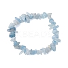 Natural Aquamarine Chip Beaded Stretch Bracelets for Women Men BJEW-JB10647-03-1