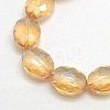 Faceted Electroplate Crystal Glass Oval Beads Strands EGLA-F058B-10-1