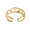 Rack Plating Brass Micro Pave Cubic Zirconia Open Cuff Rings for Women RJEW-U026-03G-03-3