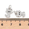 Brass Micro Pave Clear Cubic Zirconia Charms ZIRC-C020-38P-3